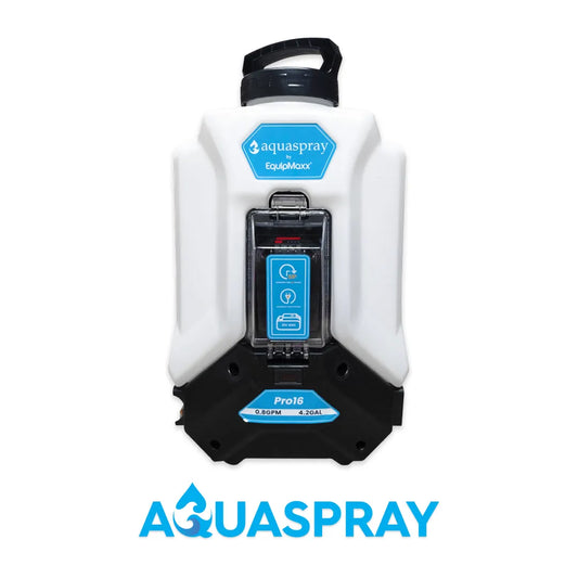 AquaSpray Pro16 4.2 Gallon Backpack Water Tank & Pump for Waterfed Pole Window and Solar Cleaning, Rechargeable 12v Battery