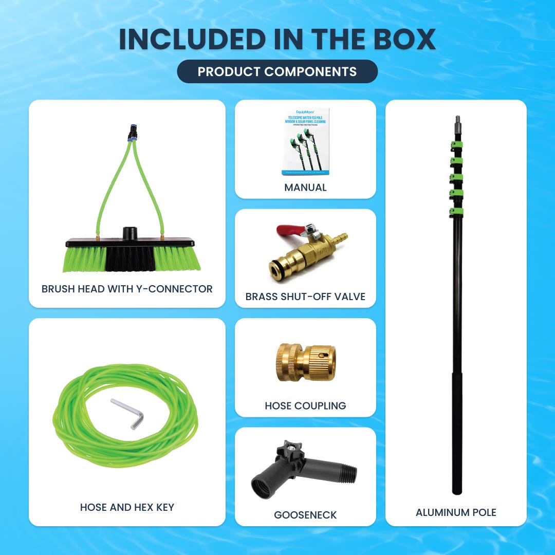 What is inside the box of the 30ft Aluminum Water Fed Pole