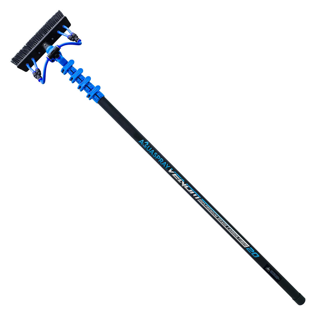 AquaSpray Venom Water Fed Window Cleaning Pole – 100% Premium Carbon Fiber