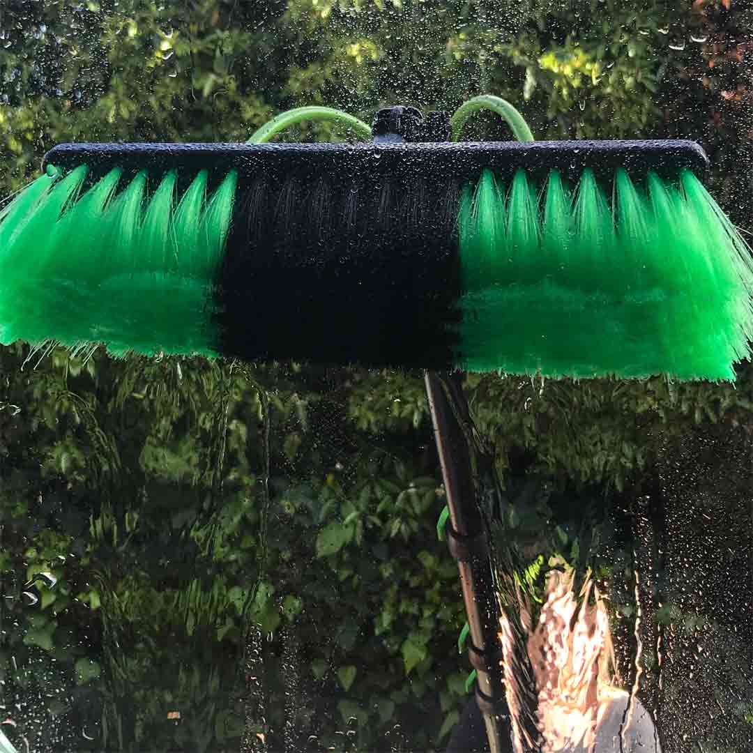 Aquaspray Telescopic Water Fed Pole with Double Gooseneck and Squeegee for Window and Solar Panel Cleaning