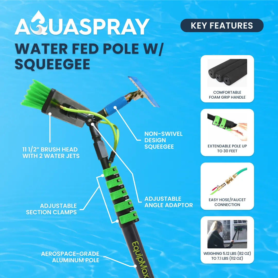Aquaspray Premium Telescopic Water Fed Pole Kit for Solar and Window Cleaning —