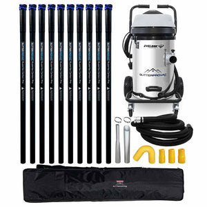 20 Gallon Cyclone II 3600W Stainless Steel Gutter Vacuum with 40 Foot Carbon Fiber Clamping Poles and Bag