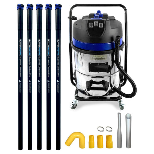 16 Gallon Classic Gutter Vacuum and 20 foot Carbon Clamping Pole Kit