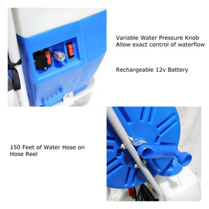 Window and Solar Panel Cleaning System: Rolling 5.2 Gallon Water Tank with Water Fed Pole