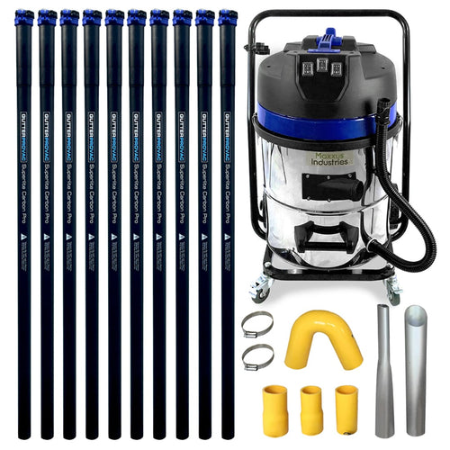Classic Cyclone 16 Gallon Gutter Vacuum and 40 Foot Carbon Clamping Poles Kit