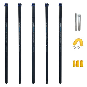 20 Gallon Cyclone II 3600W  Stainless Steel  Gutter Vacuum with 20 Foot Carbon Fiber Clamping  Poles and Bag