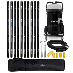 20 Gallon Cyclone II Gutter Vacuum 3600W (Polypropylene) with 40 Foot Carbon Tapered Poles and Bag