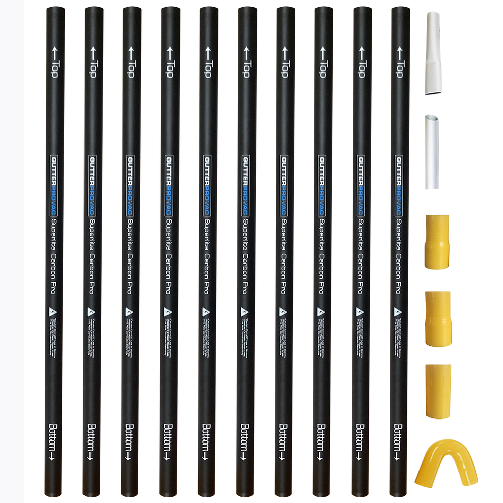 40 foot reach (3 story) carbon gutter cleaning poles with accessories.