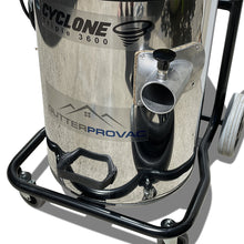 Load image into Gallery viewer, 20 Gallon Gutter Vacuum System Cyclone Triple 3600 with 40 Foot Carbon Clamping Gutter Pole Kit and Pole Carry Bag