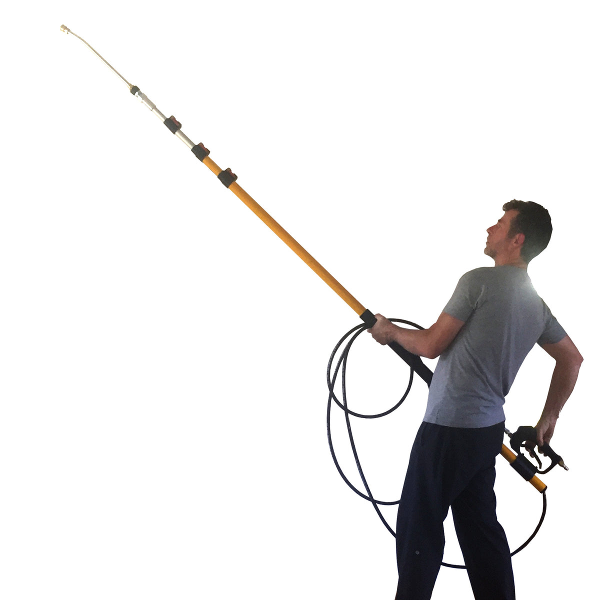 Gallery image 1 for 18' Gutter Cleaning Kit for Pressure Washers, 7gpm, 4000psi w/ waist belt
