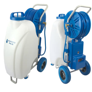 Window and Solar Panel Cleaning System: Rolling 11 Gallon Pro45 Water Tank with Water Fed Pole