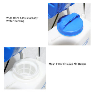 Window and Solar Panel Cleaning System: Rolling 5.2 Gallon Water Tank with Water Fed Pole