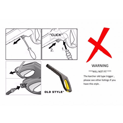 Gallery image 5 for 50 Foot Karcher Replacement Pressure Washer Hose Click to Click (fits Newer Karcher trigger guns)