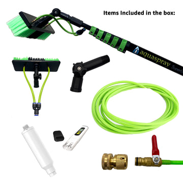 Water Fed Pole Kit for Window Solar Cleaning & Washing (30 Foot Reach)