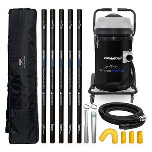 20 Gallon Cyclone 2400W Polypropylene Domestic Gutter Vacuum with 20 Foot Carbon Tapered Poles and Bag