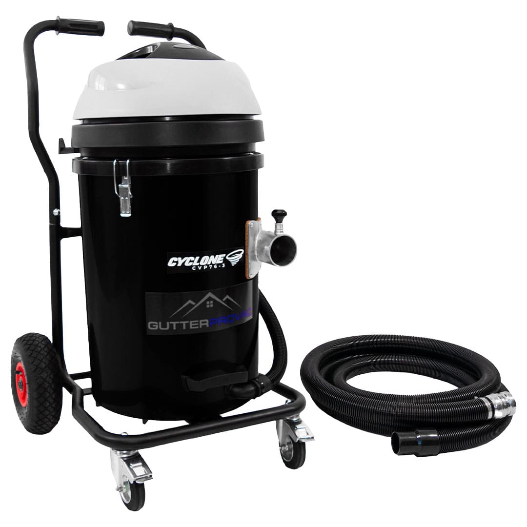 20 Gallon Cyclone II Gutter Vacuum 3600W (Polypropylene) with 40 Foot Carbon Push Fit Poles and Bag