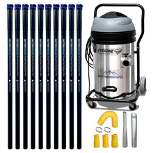 Load image into Gallery viewer, 20 Gallon Cyclone Triple 3600 Gutter Vacuum Kit with 40 Foot (3 Story) Carbon Clamping Gutter Poles