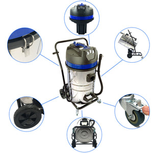 Gutter Vacuum Kit with 20 Gallon Classic Vacuum, 20 Foot (2 Story) Carbon Clamping Gutter Poles with Pole Carrying Bag