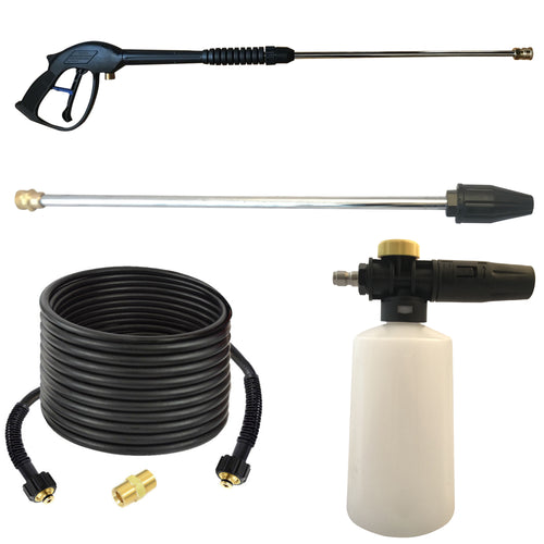 Pressure Washing Bundle - Long Gun, Turbo Lance, Foam Bottle and 50 Foot Hose