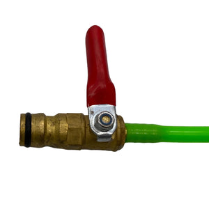 Brass Shut off Valve for WaterFed Poles - Male "Gardena" Quick Connector