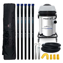Load image into Gallery viewer, 13 Gallon Cyclone 2400W Stainless Steel Domestic Gutter Vacuum with 20 Foot Carbon Fiber Clamping  Poles and Bag