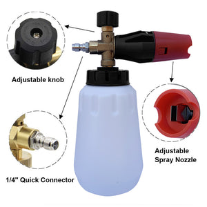 Snow Foam Bottle, Turbo and 5 Nozzle Tips Set