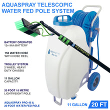 Load image into Gallery viewer, Window and Solar Panel Cleaning System: Rolling 11 Gallon Pro45 Water Tank with Water Fed Pole
