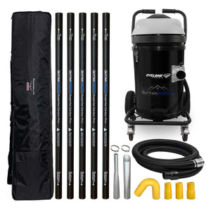 20 Gallon Cyclone II 3600W Polypropylene  Gutter Vacuum with 20 Foot Carbon Tapered Poles and Bag