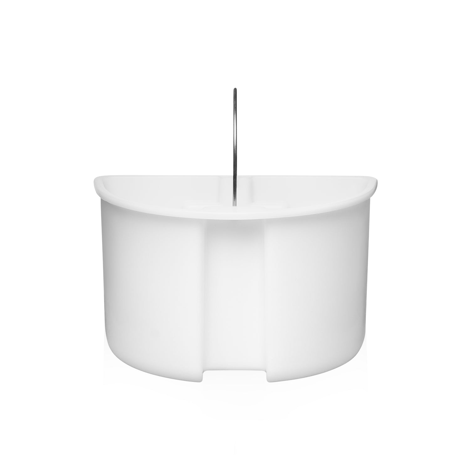 White plastic removable waste water tank with a metal handle for Aqua Pro Vac.