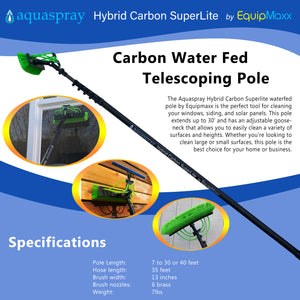 40 Foot Carbon Water Fed Pole with Brush and Squeegee