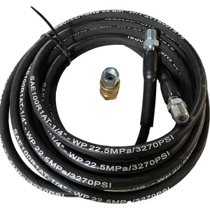 100 Feet 3000 PSI High Pressure Hose with 1/4 inch Male and Female Quick Connect, Single Braid by EquipMaxx