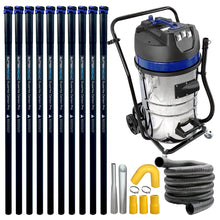 Load image into Gallery viewer, 20 Gallon Classic Gutter Vacuum Kit with 40 Foot Carbon Clamping Pole Set and 50 Foot Vacuum Hose