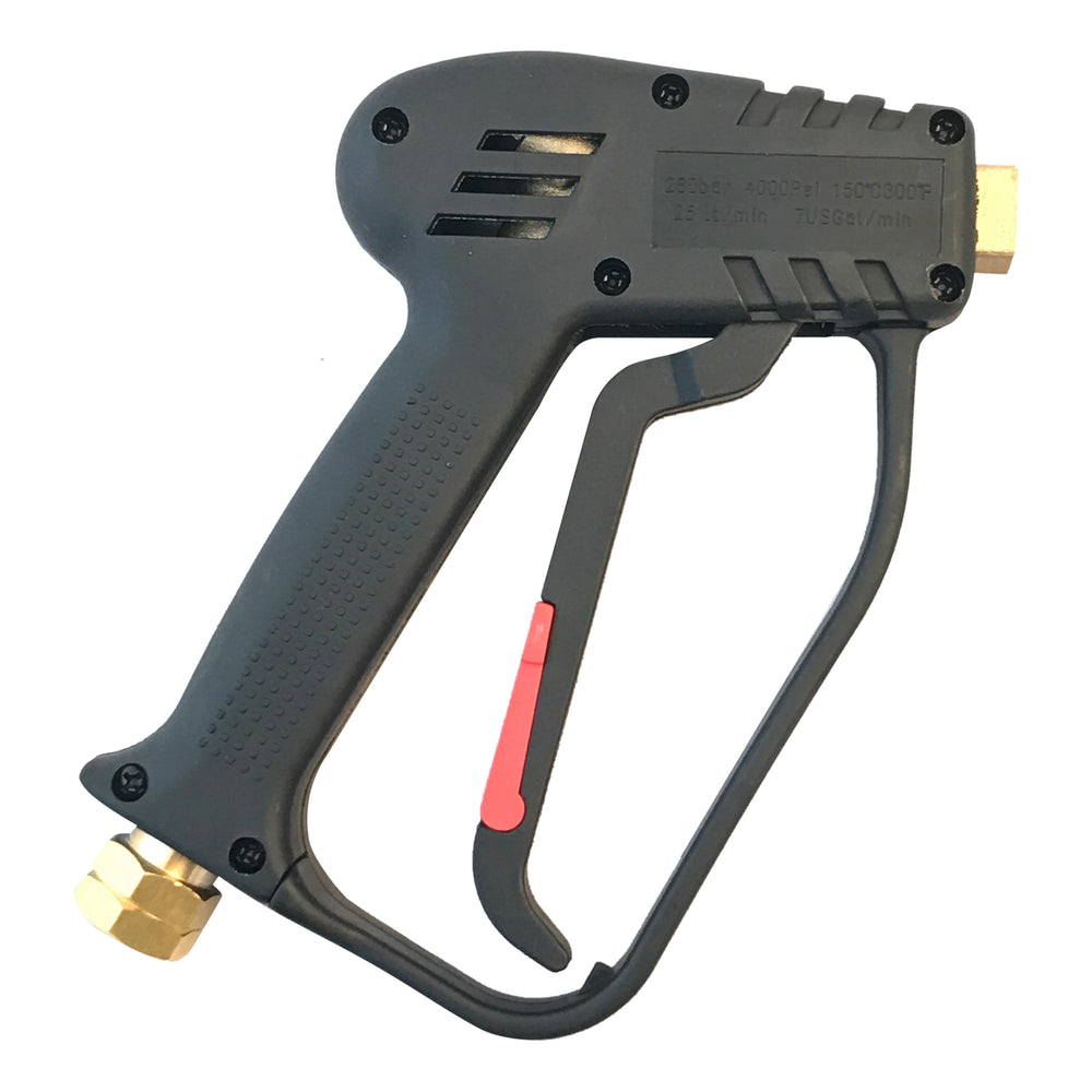 Heavy Duty Pressure Trigger Gun, 4000 psi, 3/8 inch NPT female inlet, 1/4 inch BSP female outlet.