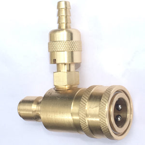 In-Line Adjustable Chemical Injector for Pressure Washers, 3/8" inch Quick Connector Female to Male