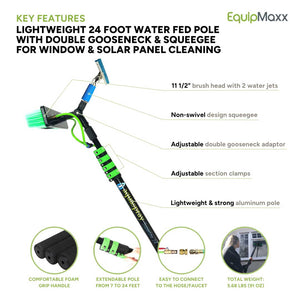 AquaSpray Superlite, 24 Foot Reach w/ Brush, Squeegee and Hose Pipe adapter hook up.