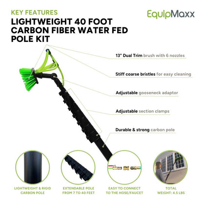 40 Foot Telescoping Carbon Water Fed Pole Kit