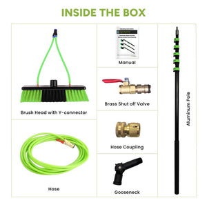 Water Fed Pole Kit for Window Solar Cleaning & Washing (30 Foot Reach)