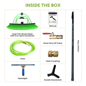 30 Foot Carbon Water Fed Pole Kit with Brush and Squeegee